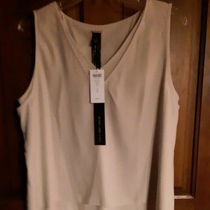 NWT $99 Chico's Black Label sz. 2 Overlay shell tank Ecru M - L 12 14